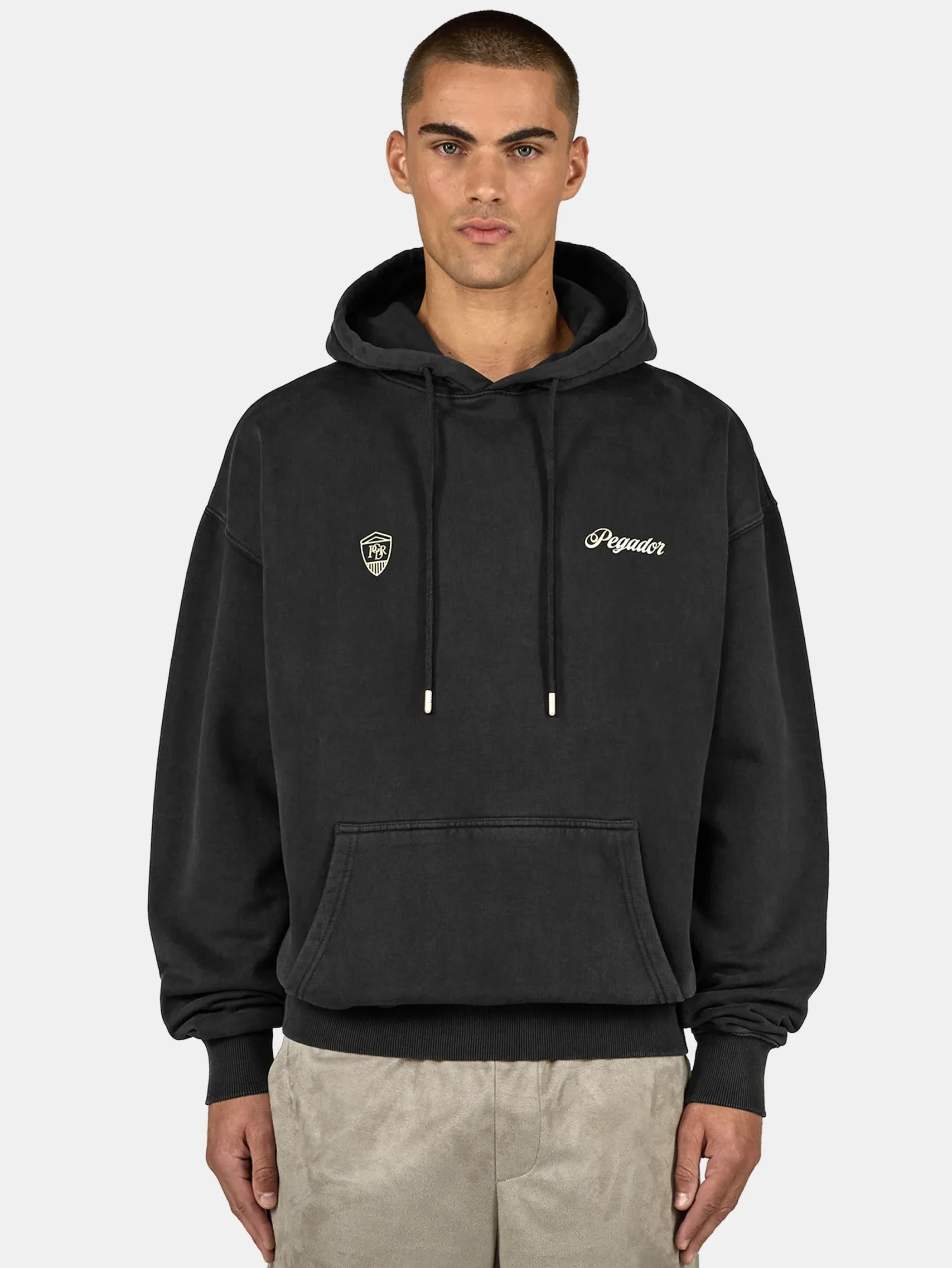 PEGADOR NAMUR OVERSIZED HOODIE VINTAGE BLACK PGDR-6712-065 - Image 1