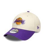New Era LA Lakers NBA Colour Block Cream 9FORTY Adjustable Cap 60691266