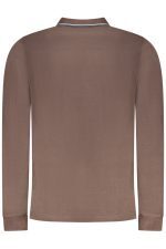 NORWAY 1963 MEN'S LONG-SLEEVE POLO SHIRT, BROWN - Image 2