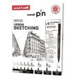 UNI PIN SET 8P NO. 3 URBAN SKETCHING 8 PCS. SET