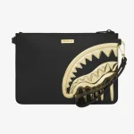 SPRAYGROUND GOLD AND DANGEROUS CROSSOVER CLUTCH B8271 18 x 25.4 x 0.6 cm