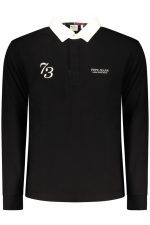 PEPE JEANS MEN'S LONG-SLEEVED POLO SHIRT, BLACK