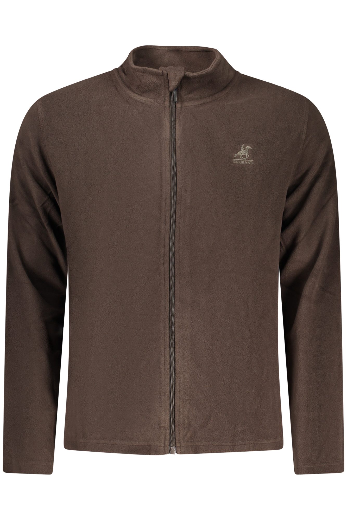 usgrandfelpaconzipuomomarrone_1 US GRAND MEN'S BROWN ZIP-UP SWEATSHIRT - Image 1