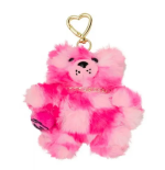 SPRAYGROUND PINK FUR CHECK BEAR CUB KEYCHAIN K8351 7,5 x 3,8 x 9 cm