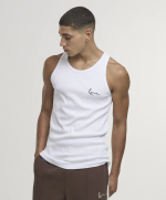 KARL KANI SIGNATURE RIB TANK TOP WHITE KM261-001-1