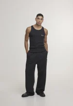 KARL KANI SIGNATURE RIB TANK TOP BLACK KM261-001-2 - Image 3
