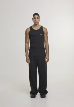 KARL KANI SIGNATURE RIB TANK TOP BLACK KM261-001-2 - Image 2