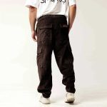 Bee Unusual Baggy Cargo Corduroy Pants Ganache AB-256019 - Image 2
