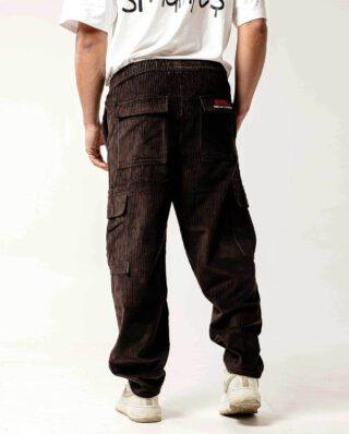 Bee Unusual Baggy Cargo Corduroy Pants Ganache AB-256019 - BEEUNUSUAL