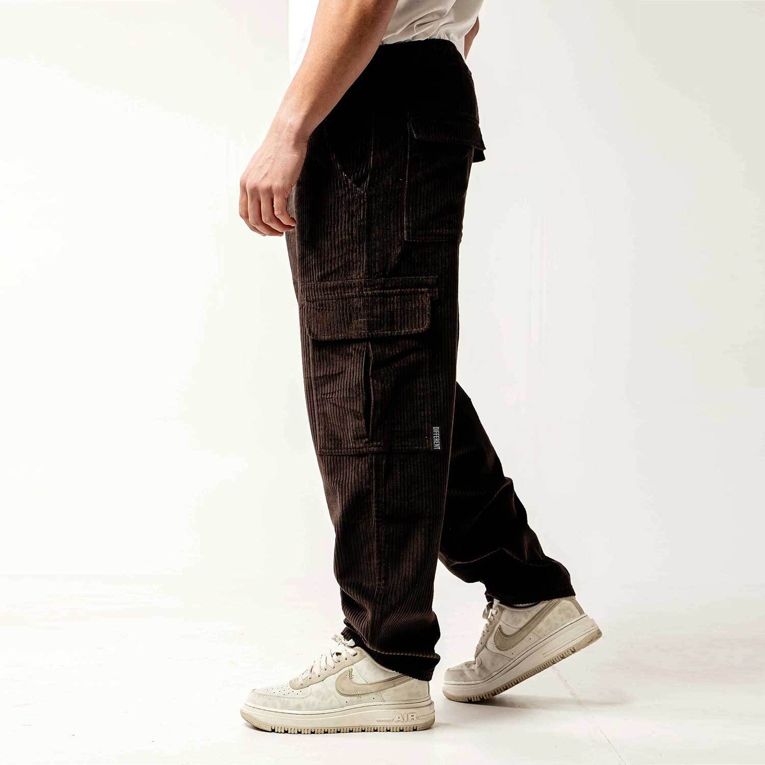 AB-256019_WS1.jpg Bee Unusual Baggy Cargo Corduroy Pants Ganache AB-256019 - Image 1