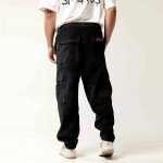Bee Unusual Buggy Cargo Corduroy Pants Black AB-256020 - Image 2