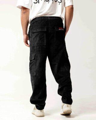 Bee Unusual Buggy Cargo Corduroy Pants Black AB-256020 - BEEUNUSUAL