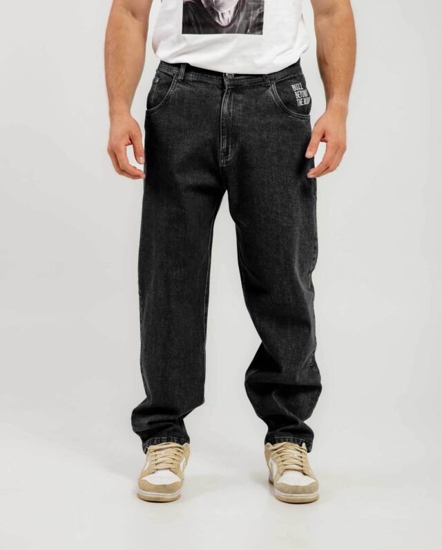 Bee Unusual Relaxed Jeans Washed Black AB-257022 - BEEUNUSUAL