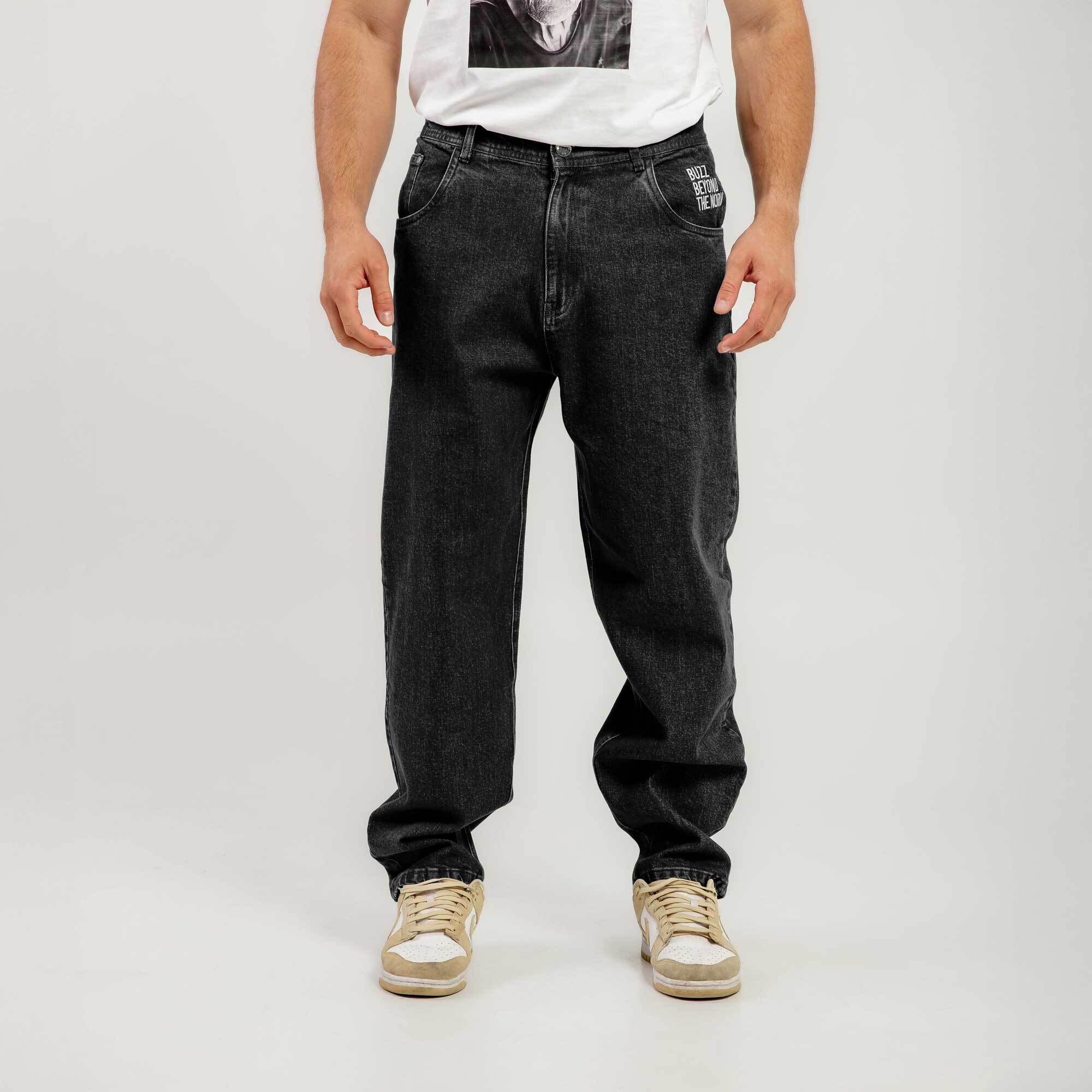 AB-257022_W.jpg Bee Unusual Relaxed Jeans Washed Black AB-257022 - Image 1