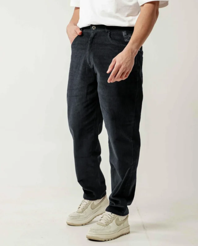 Bee Unusual Relaxed Corduroy Pants Black AB-257025 - BEEUNUSUAL