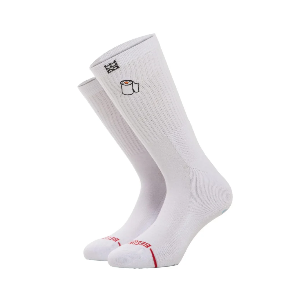 Bee Unusual “Getting Shit Done” Premium White Socks AS-252902