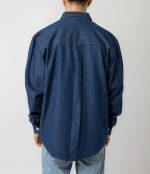 Bee Unusual Denim Overshirt Washed Dark Blue AT-257737 - Image 4
