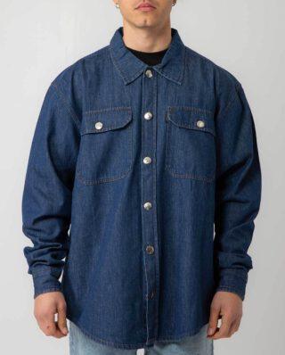 Bee Unusual Denim Overshirt Washed Dark Blue AT-257737 - BEEUNUSUAL