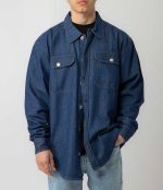 Bee Unusual Denim Overshirt Washed Dark Blue AT-257737 - Image 2