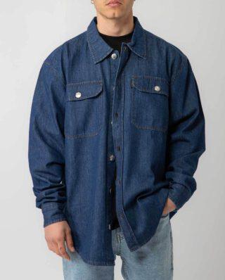 Bee Unusual Denim Overshirt Washed Dark Blue AT-257737 - BEEUNUSUAL