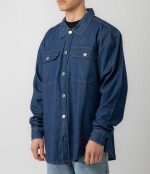 Bee Unusual Denim Overshirt Washed Dark Blue AT-257737 - Image 3