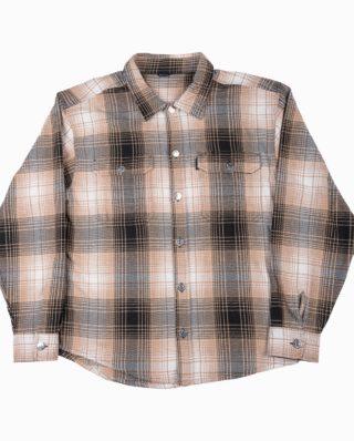 Bee Unusual Flannel Overshirt Black/White Plaid AT-257738