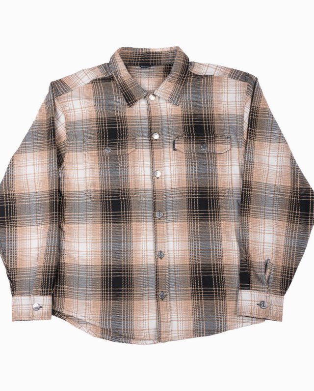 Bee Unusual Flannel Overshirt Black/White Plaid AT-257738