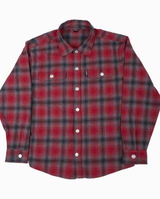 Bee Unusual Flannel Overshirt Red/Black Plaid AT-257739