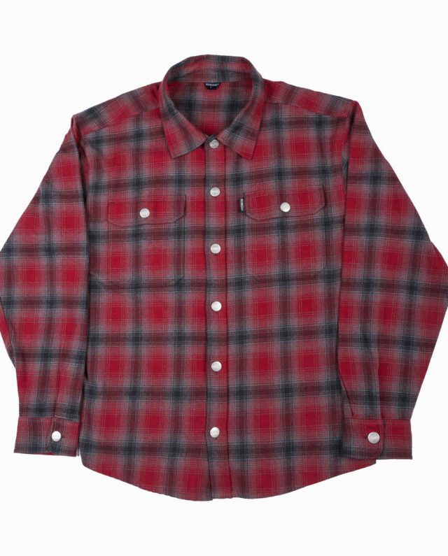 Bee Unusual Flannel Overshirt Red/Black Plaid AT-257739