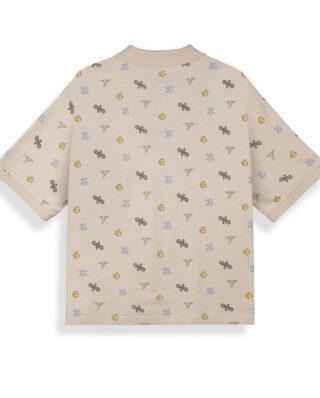 GRIMEY CHIEF WATCHER ALL OVER PRINT POLO SHIRT OFF WHITE GAPLS784-OWHT - GRIMEY