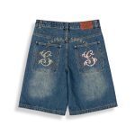 GRIMEY CHIEF WATCHER BAGGY DENIM SHORTS WASHED SAGE BLUE GBDS200-WSG - Image 3