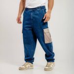 Bee Unusual Buggy Cargo Jeans Washed Dark Blue AB-256022 - Image 2