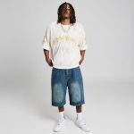 GRIMEY CHIEF WATCHER BAGGY DENIM SHORTS WASHED SAGE BLUE GBDS200-WSG - Image 4