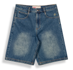 GRIMEY CHIEF WATCHER BAGGY DENIM SHORTS WASHED SAGE BLUE GBDS200-WSG