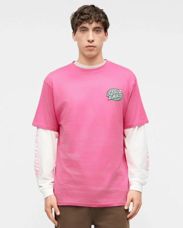 Santa Cruz Vertigo Dot T-Shirt Electric Pink SCA-TEE-13335