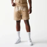 New Era Mesh Graphic Light Beige Oversized Shorts 60771545 - Image 2