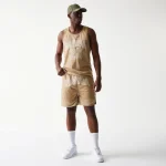 New Era Mesh Graphic Light Beige Oversized Shorts 60771545 - Image 8