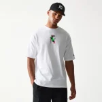 New Era Baseball Cat Character Graphic White Oversized T-Shirt 60771550