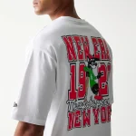 New Era Baseball Cat Character Graphic White Oversized T-Shirt 60771550 - Image 6