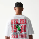 New Era Baseball Cat Character Graphic White Oversized T-Shirt 60771550 - Image 4