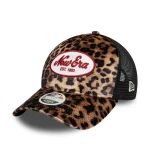 New Era Womens New Era Leopard Light Beige 9FORTY M-Crown A-Frame Trucker Cap 60771767
