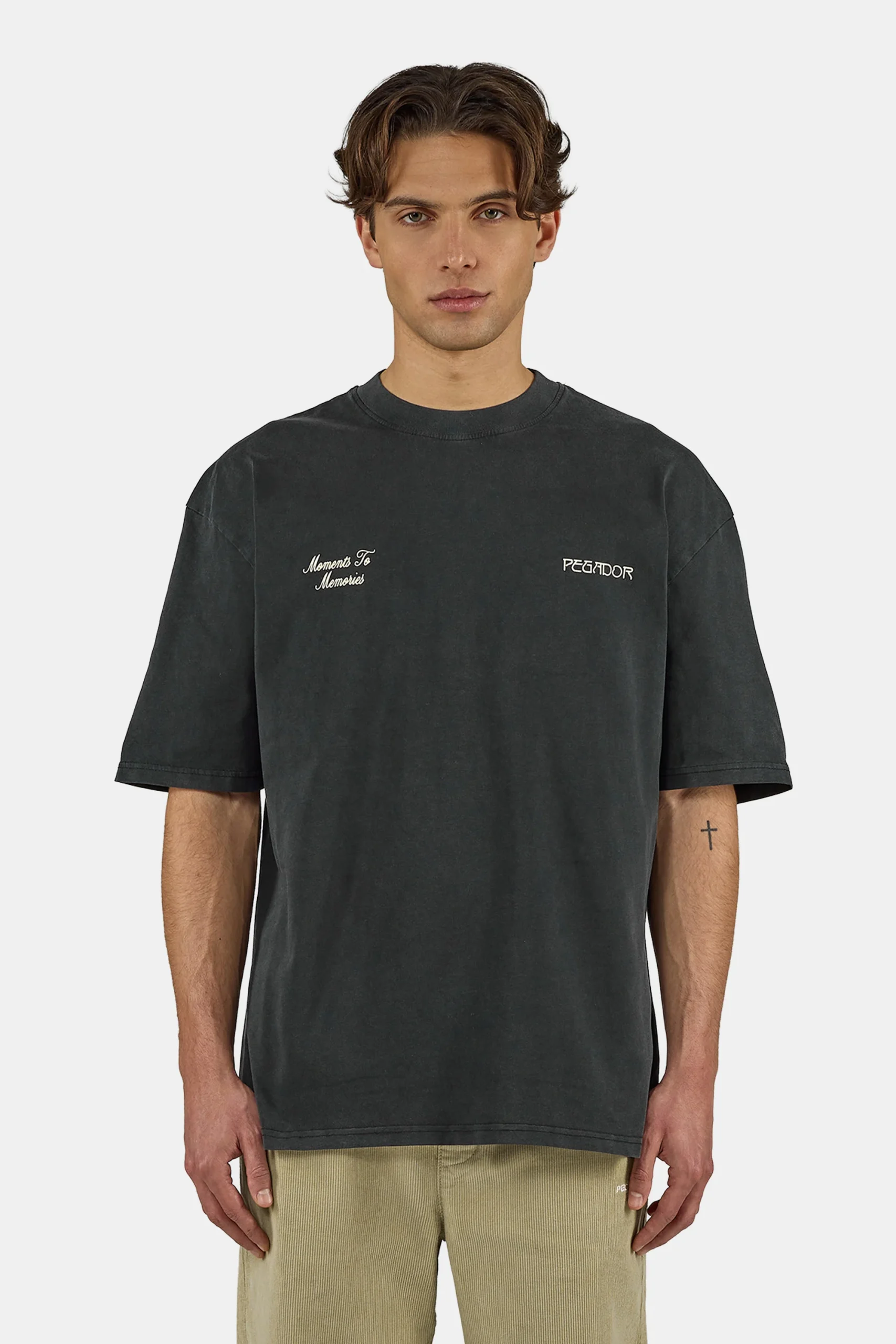 PEGADOR ZERNEZ OVERSIZED TEE VINTAGE BLACK PGDR-6869-065 - Image 1