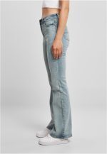 URBAN CLASSICS Ladies High Waist Flared Denim Pants Blue Washed TB4549 - Image 2
