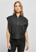 URBAN CLASSICS Ladies Recycled Short Bomber Vest Black TB5492
