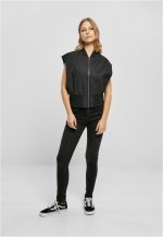 URBAN CLASSICS Ladies Recycled Short Bomber Vest Black TB5492 - Image 4