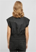 URBAN CLASSICS Ladies Recycled Short Bomber Vest Black TB5492 - Image 3
