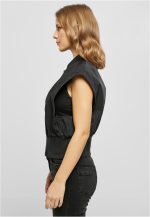 URBAN CLASSICS Ladies Recycled Short Bomber Vest Black TB5492 - Image 2