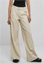 URBAN CLASSICS Ladies High Linen Mixed Wide Leg Pants Softseagrass TB5991