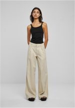 URBAN CLASSICS Ladies High Linen Mixed Wide Leg Pants Softseagrass TB5991 - Image 3