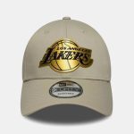New Era LA Lakers Team Outline Cream 9FORTY E-Frame Adjustable Cap 60771848 - Image 2